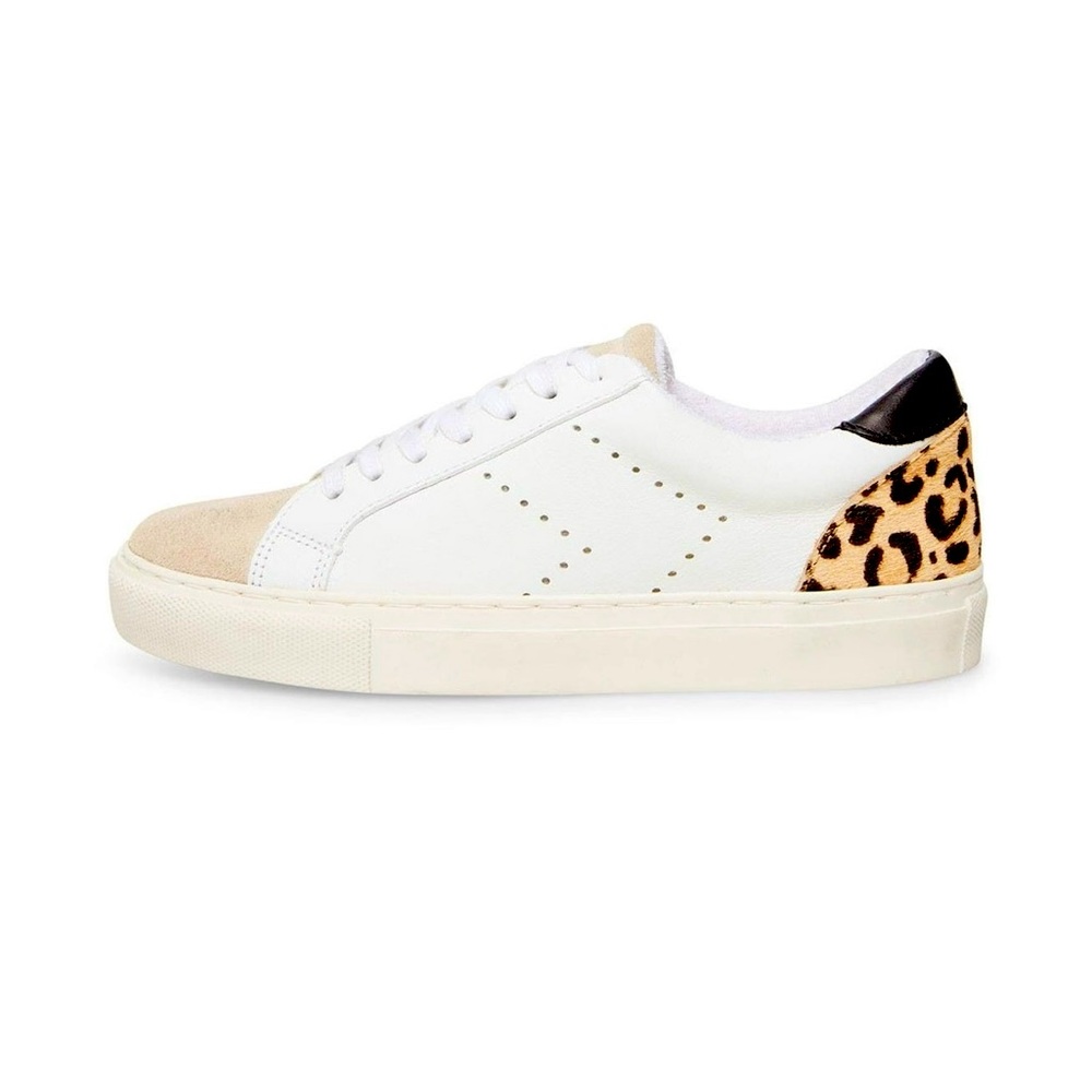 Steve white/multi leopard tennis shoes.  Clean and like new.  Only worn twice.